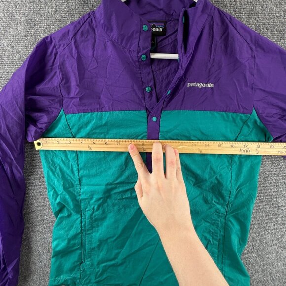 Patagonia Houdini Lightweight Snap Jacket Packable Small Purple Green Nylon - Picture 11 of 14